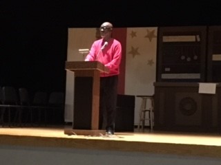 Sam Wansley speaks to students at MMS about Black History